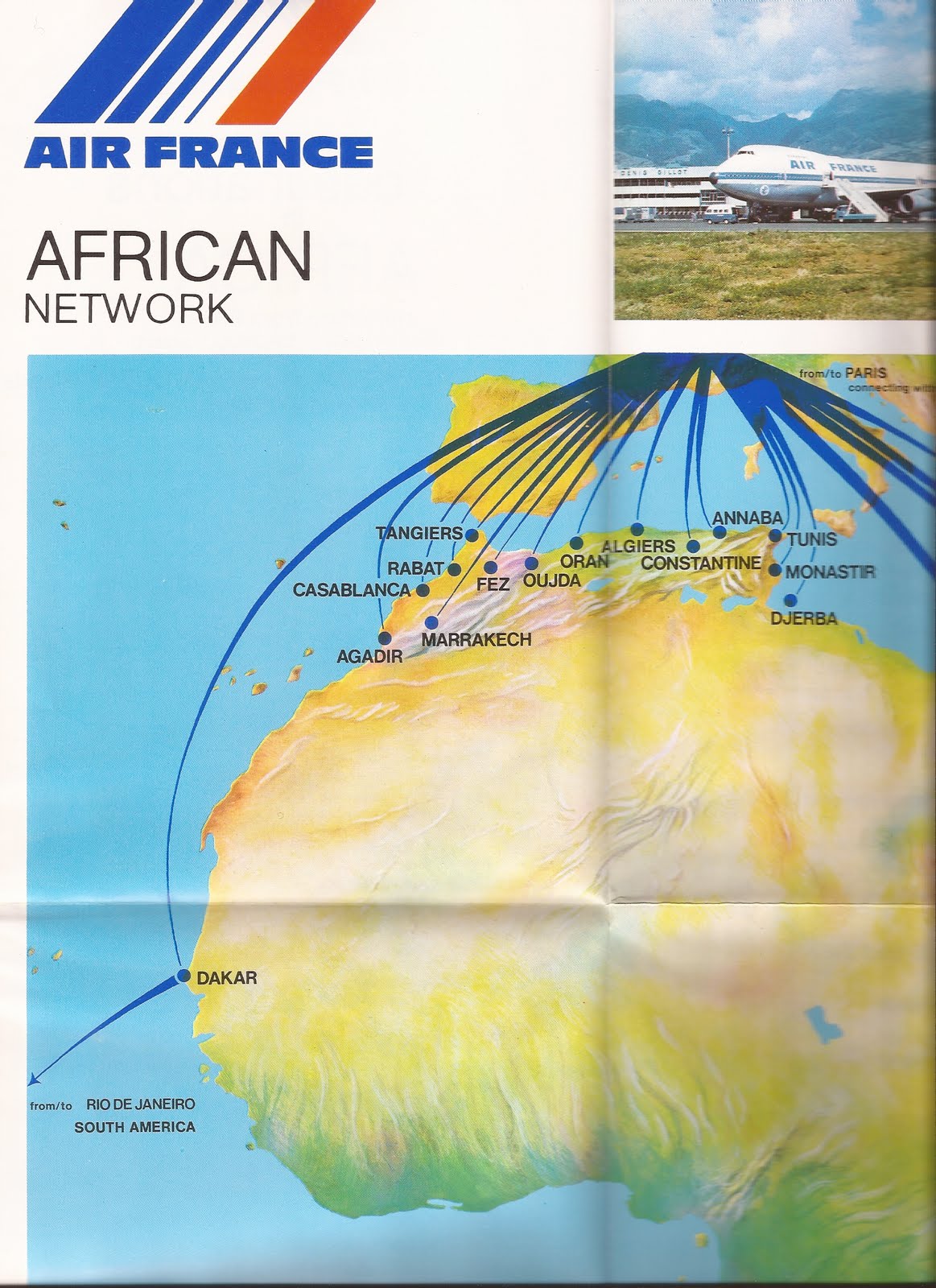 air france route map africa Air France The African Routes 1977 Trip Guide News air france route map africa