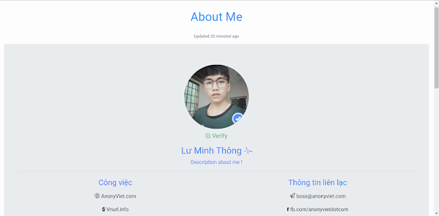 Template Blogger Giới Thiệu Bản Thân