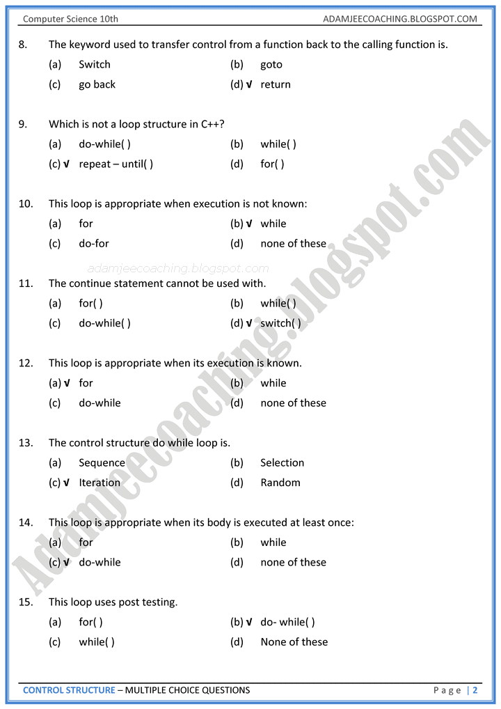 control-structure-mcqs-computer-science-10th