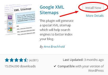 setting plugin google xml sitemaps