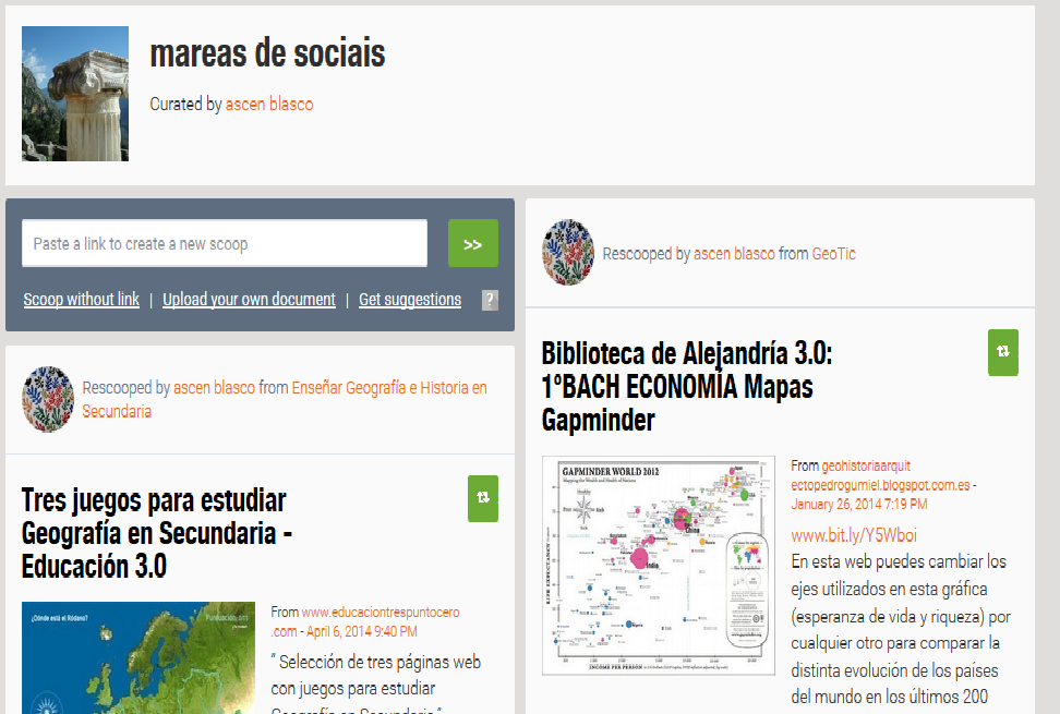 Acceso a recursos en scoopit