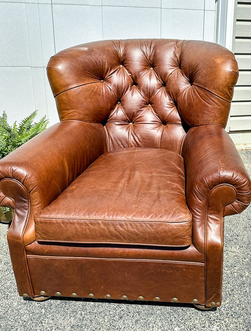 Restored and conditioned leather chair