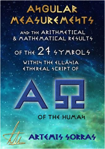 ANGULAR MEASUREMENTS AND THE ARITHMETICAL & MATHEMATICAL RESULTS OF THE 27 SYMBOLS WITHIN THE ELLANIA ETHEREAL SCRIPT ΑΩ OF THE HUMAN