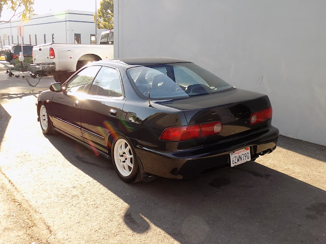 Integra with faded paint after complete car paint job at Almost Everything Auto Body.