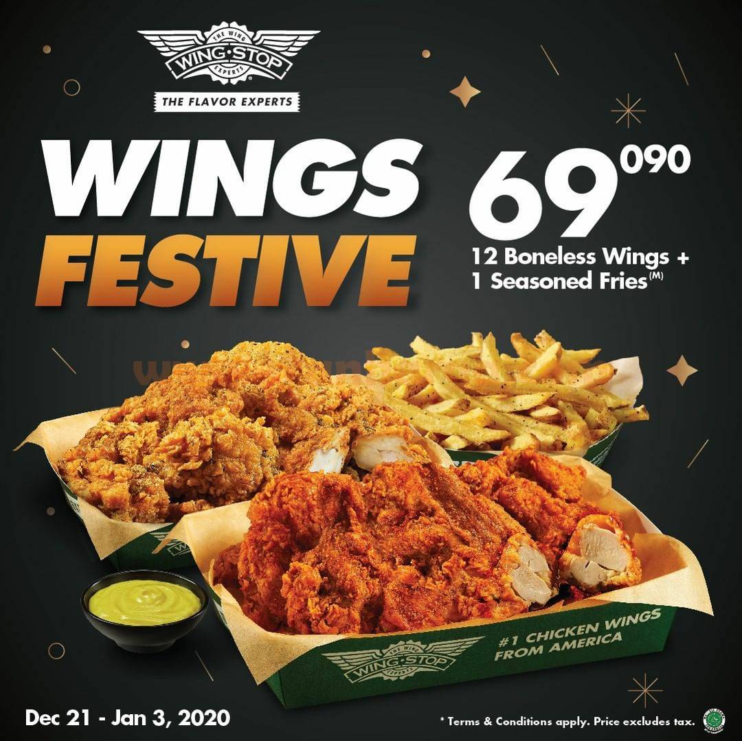 WINGSTOP Promo Kejutan Akhir Tahun – Paket WINGS FESTIVE hanya Rp 69.090