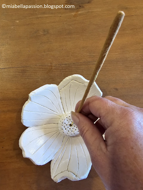 DIY Clay Flower Incense Holder