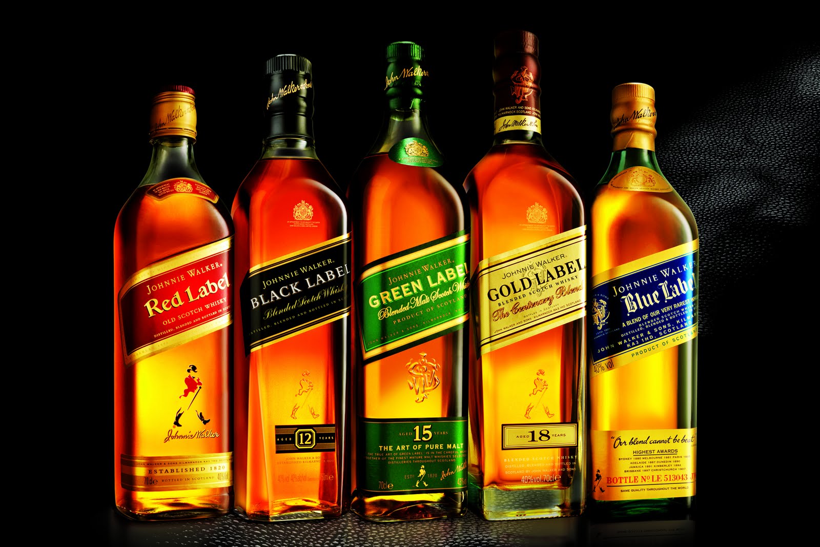 Whisky escocés Johnnie Walker - All Labels | Banco de Imágenes