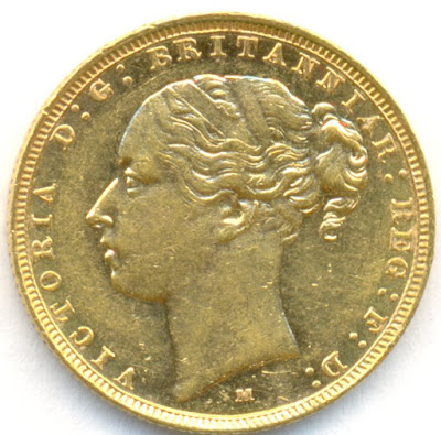 Australian Gold coins Full Sovereign coin Young head of Queen Victoria