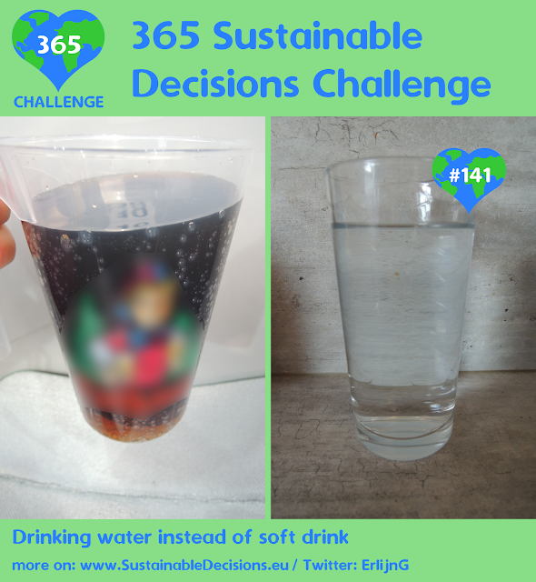 Drinking water instead of soft drink eating regional food reducing plastic waste reducing waste saving energy