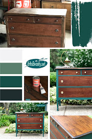 Westminster Green Vintage Dresser Makeover using General Finishes Milk Paint collage