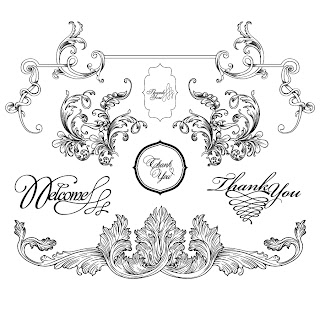 バロック様式のフレーム・ボーダー vintage baroque frames and decorative borders イラスト素材1