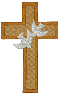  Religious Cristian design Cross and Doves Picture