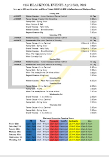 B2B Blackpool Hotelier Free Resource - Blackpool Shows and Events April 26 to May 2 - PDF What's On Guide Listings Print-off #157 Thursday April 25