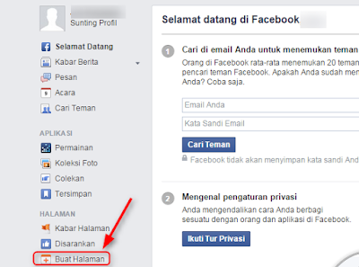 Cara membuat halaman facebook untuk blog