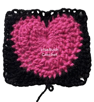 heart granny square written pattern  Heart Granny Square Free Crochet Pattern granny square with a heart in the middle