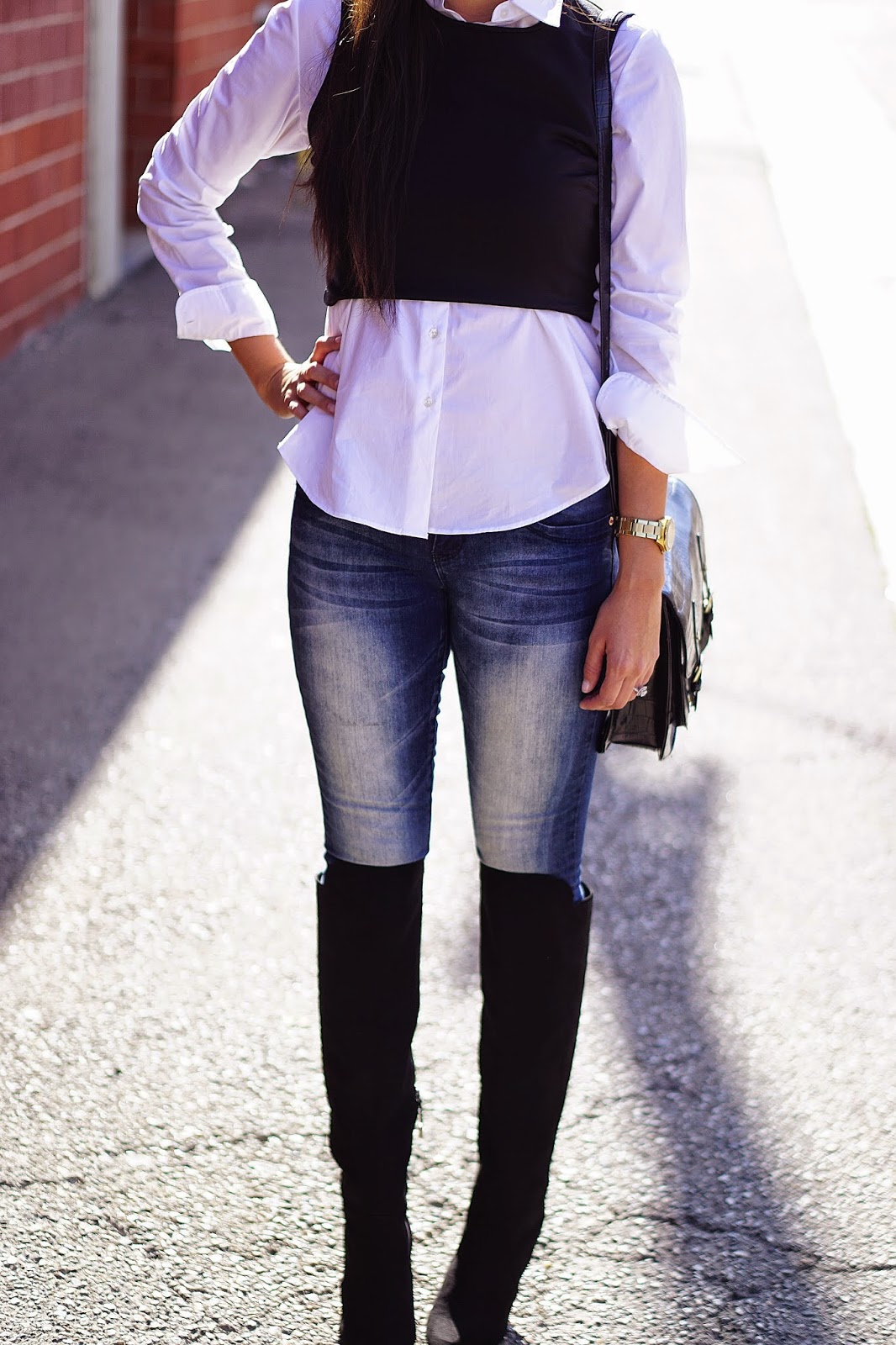 ... YMI Jeans, YMI Jeans, JCPenney, Black Knee High Boots, Forever 21, How