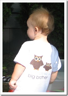 The back reads, "I'm going to be a big brother"