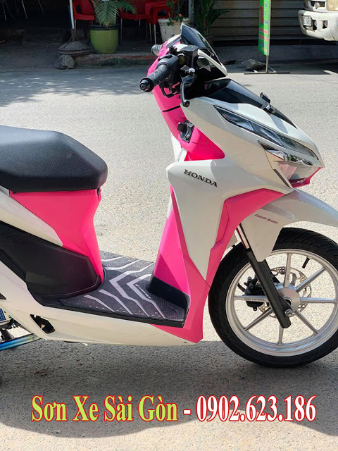 Sơn nhựa nhám xe Honda Vario màu hồng cực đẹp