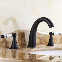  3 Hole Widespread Oil Rubbed Bronze Finished Bathroom Basin Faucet