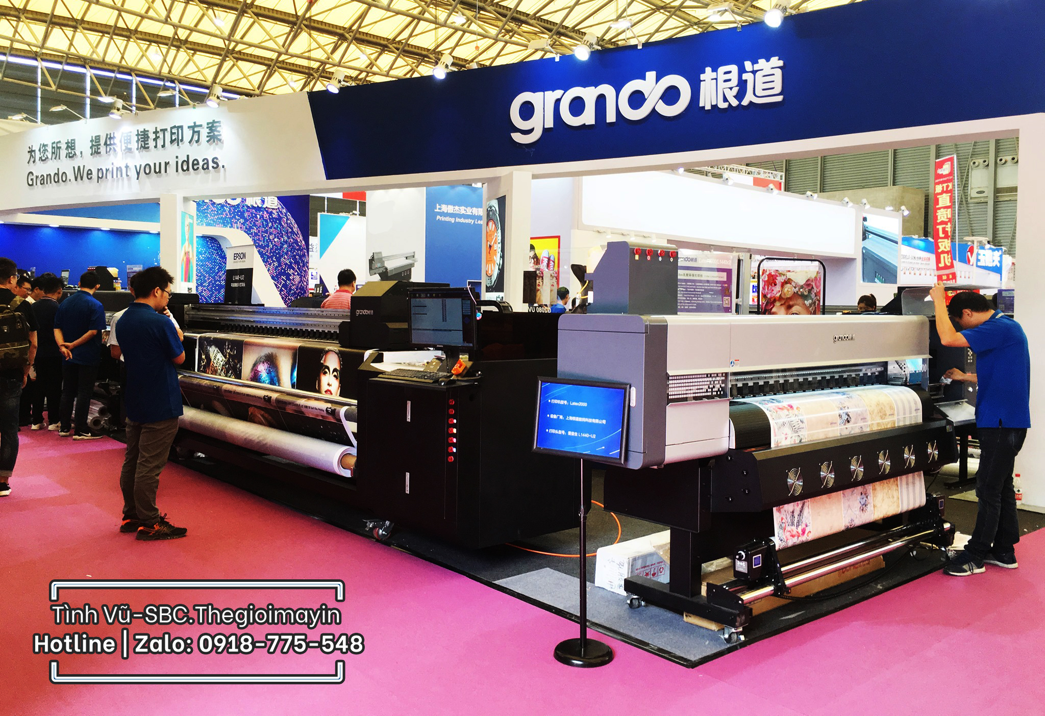 may in grando, grando, may in chuyen nhiet grando, may in vai grando