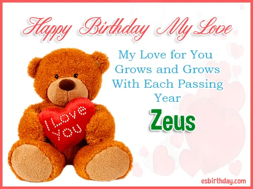 Zeus Happy Birthday My Love