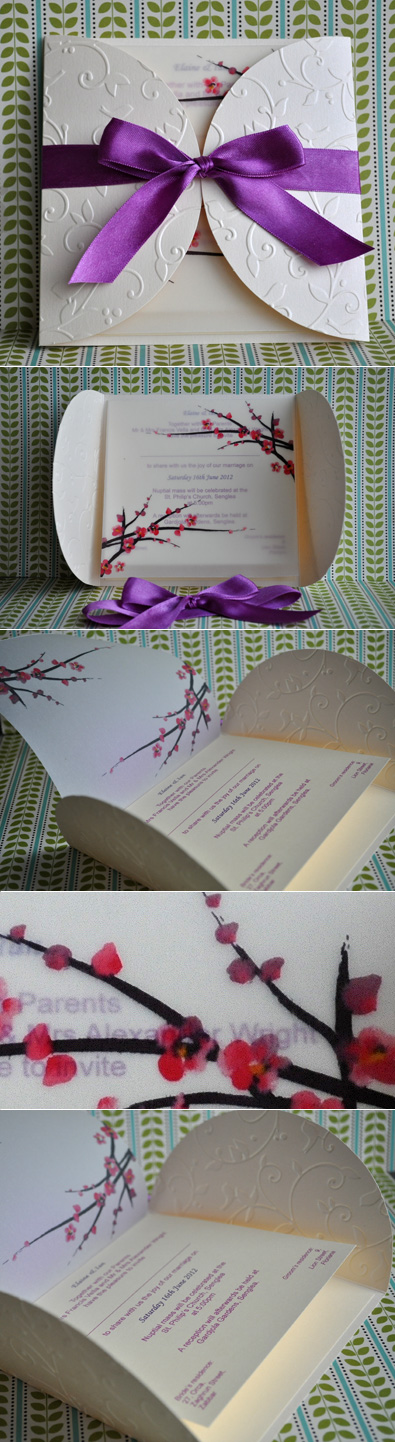 graphic to match the wedding favors and tried a new purple ribbon