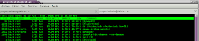 Imagen de utilizando iotop en Debian Squeeze