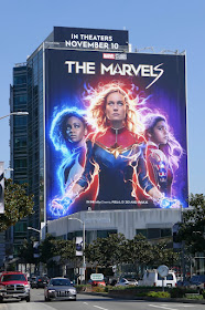 The Marvels movie billboard