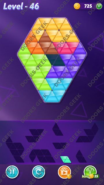 Block! Triangle Puzzle Expert Level 46 Solution, Cheats, Walkthrough for Android, iPhone, iPad and iPod