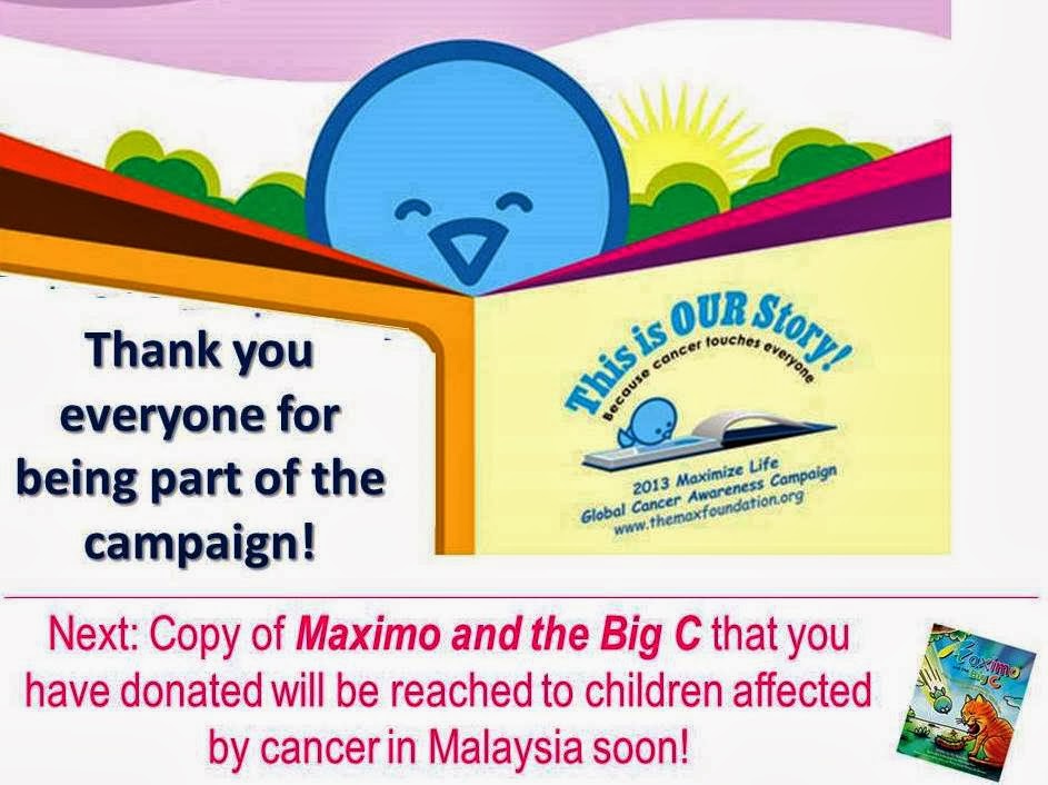 Max Family Society Malaysia: Thank You Supporters: Maximo and the Big C Book Donating Project ...