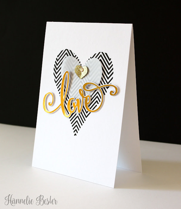 Love card in black white & gold foil 