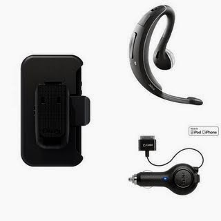 iPhone 4/4S Accessory Bundle - Includes Otterbox Defender Case, Jabra Wave Bluetooth Headset and Car Charger