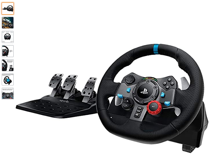 Logitech Dual-Motor Feedback Driving Force G29 Gaming Racing Wheel with Responsive Pedals for PlayStation 4 and PlayStation 3