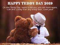 teddy day images, a baby girl sitting with her lovely teddy bear to wishing pleasant teddy day 2019