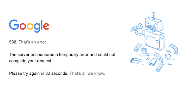 Google 翻譯網站顯示 Error 502 (Server Error)!!