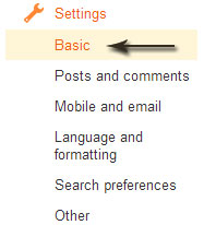 blogger basic settings