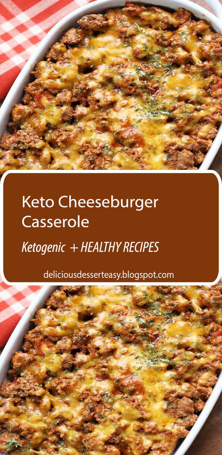 This easy keto cheeseburger casserole is hearty and filling and makes a wonderful low carb alternative to a cheeseburger.