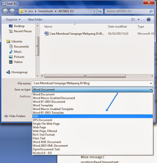 Cara Mengubah  File Word Ke Pdf, save as