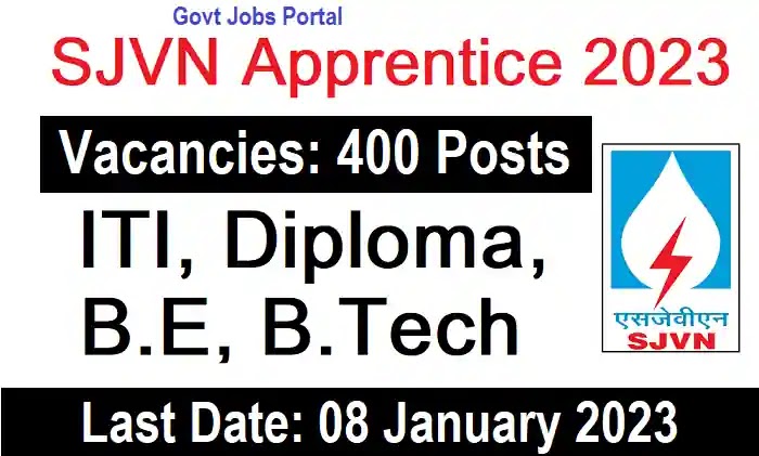 SJVN Apprentice Recruitment 2023 - [400 Apprentice Jobs In India]