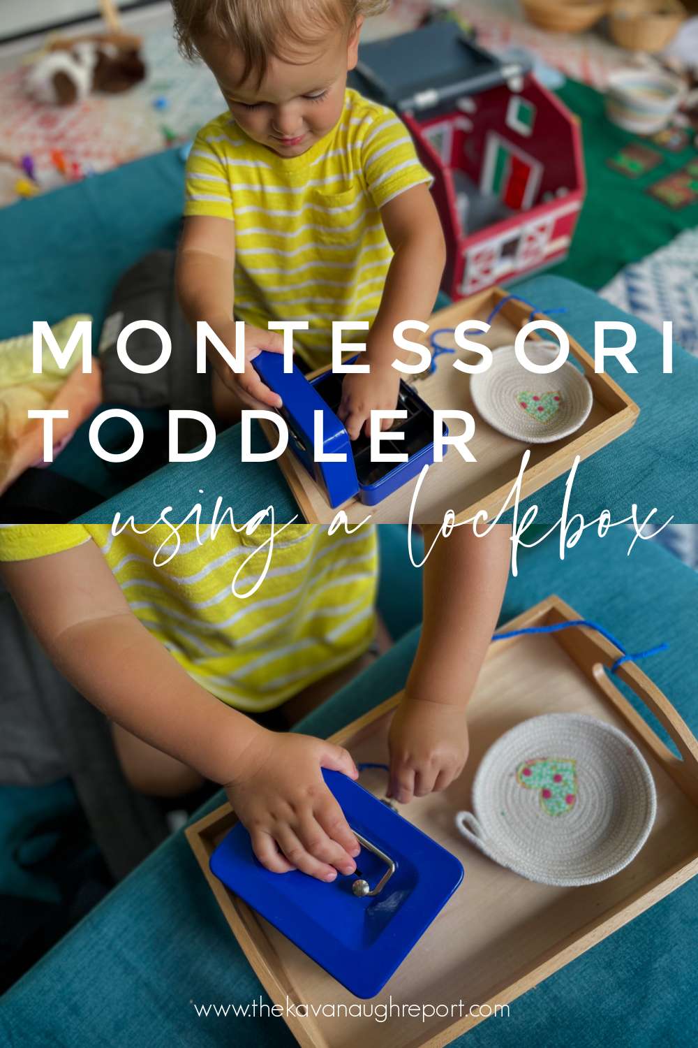 Lock boxes are a fun and interesting fine motor challenge for toddlers. Here's a look at how we use a coin slot lock box with our Montessori toddler.