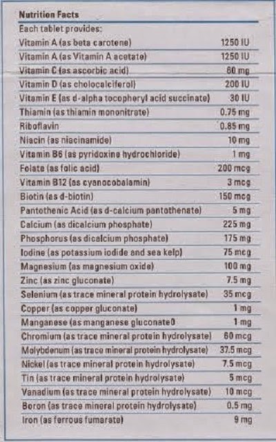 Vitalea Nutrition Facts