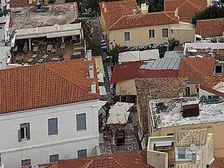 Close-Up View Of Psaras Taverna From The Acropoliis.