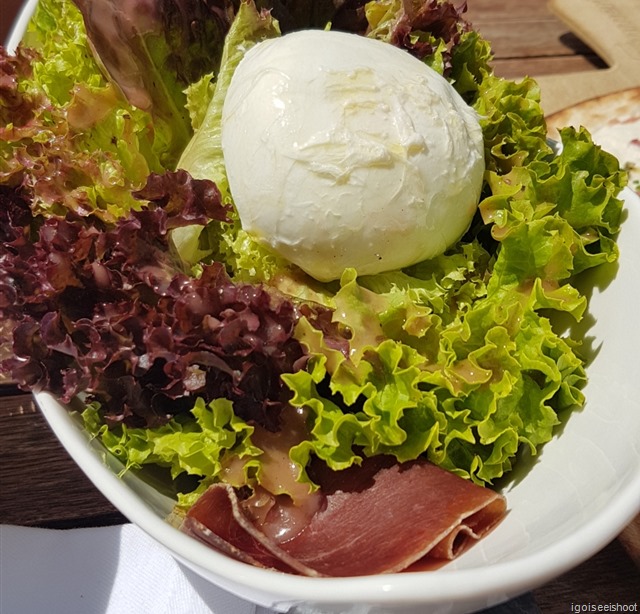 Salad at the Riffelhaus. What I thought was a poached egg in the middle was actually cheese.