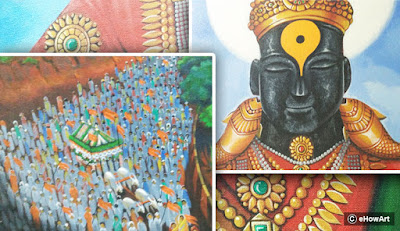 vitthal, vithoba, pandharpur, Ekadashi, dindi, vari, wari, palakhi, bhima, chandrbhaga, varkari, lord vithhal, pandurang, canvas painting, art, ehowart, surekha Bharne, Sanjay Bharne, Sanjay and surekha, dive ghat, aalandi, dehu, grandma gift, mother gift, mom gift