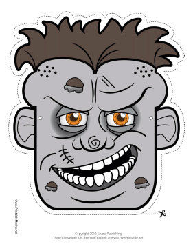 Zombie Men Free Printable Mask.