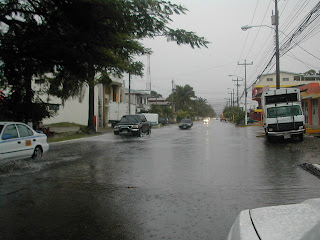 rainy street, La Ceiba, Honduras