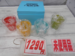 未使用品　ムーミン　ガラスタンブラー　１２９０円