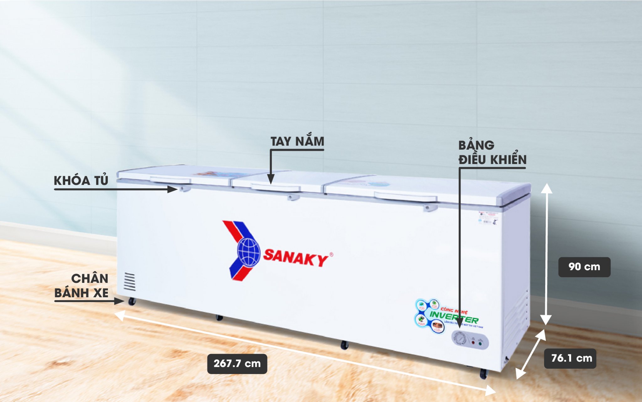 Tủ Đông Sanaky Inverter 900 Lít VH-1199HY3