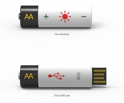 Rechargeable Battery and USB flash drive in one