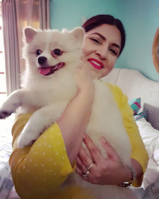 Shagufta Ejaz with her Dog